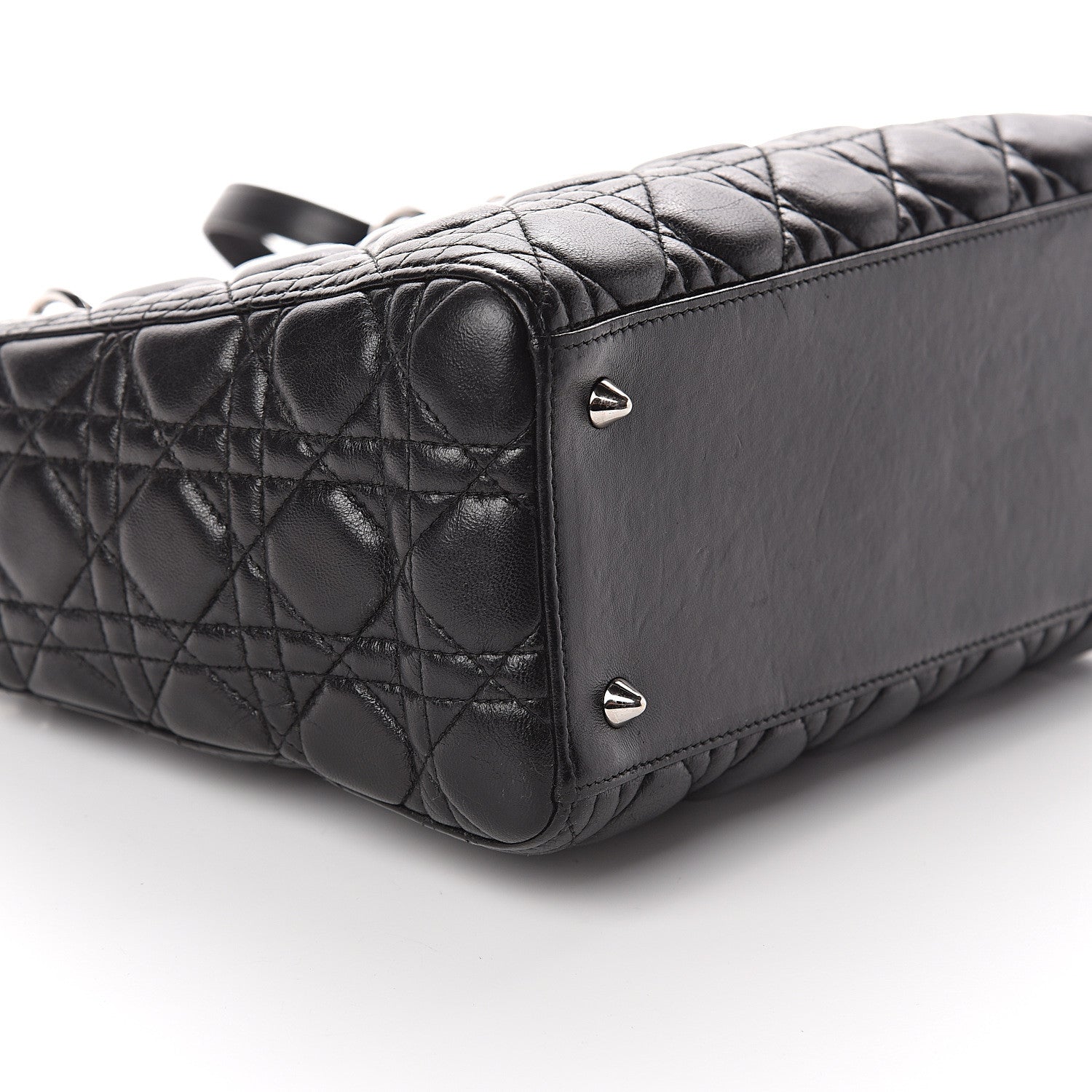 Christian Dior Lambskin Cannage Medium Lady Dior Black 7 of 8