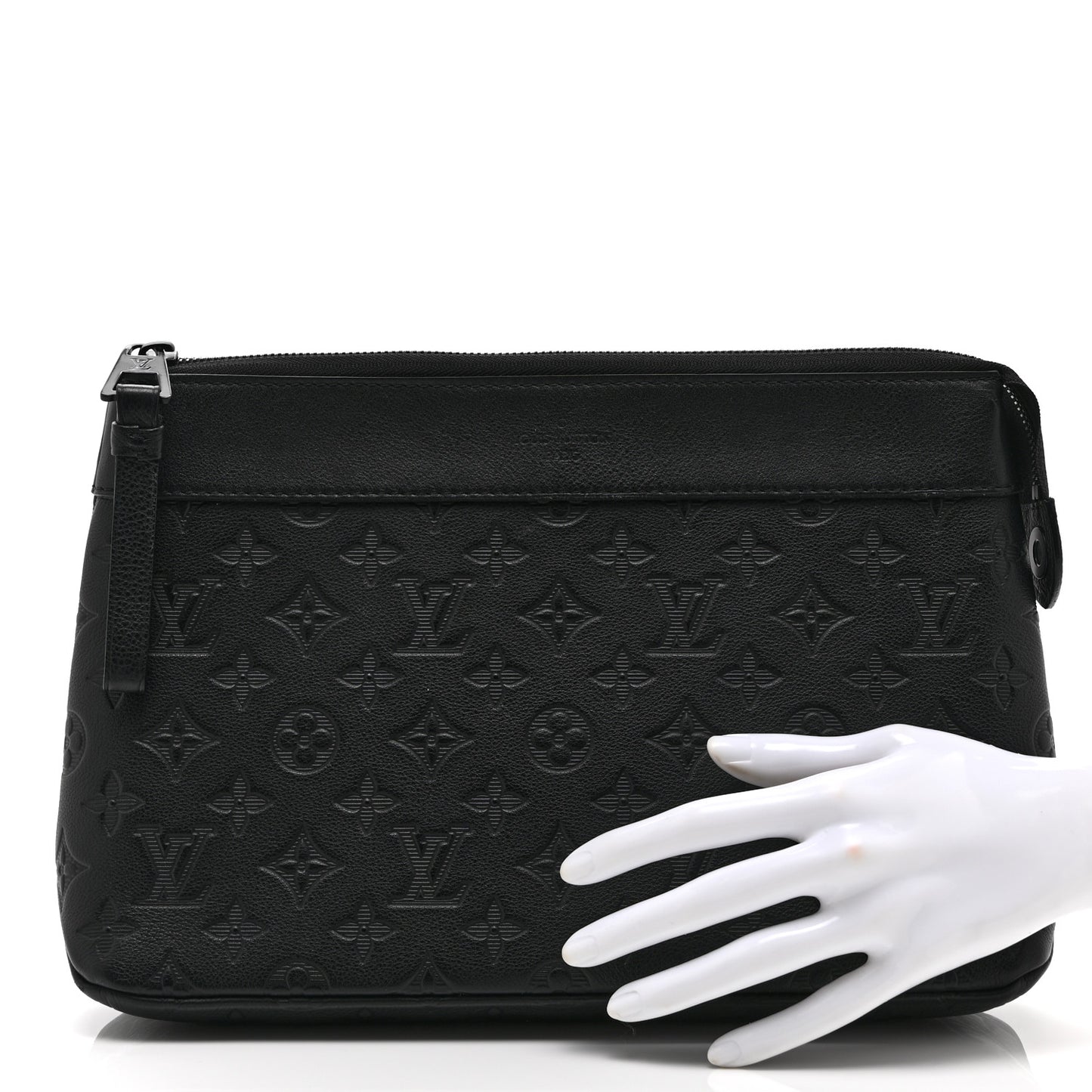 Shadow Calfskin Monogram Pochette Voyage Souple Black