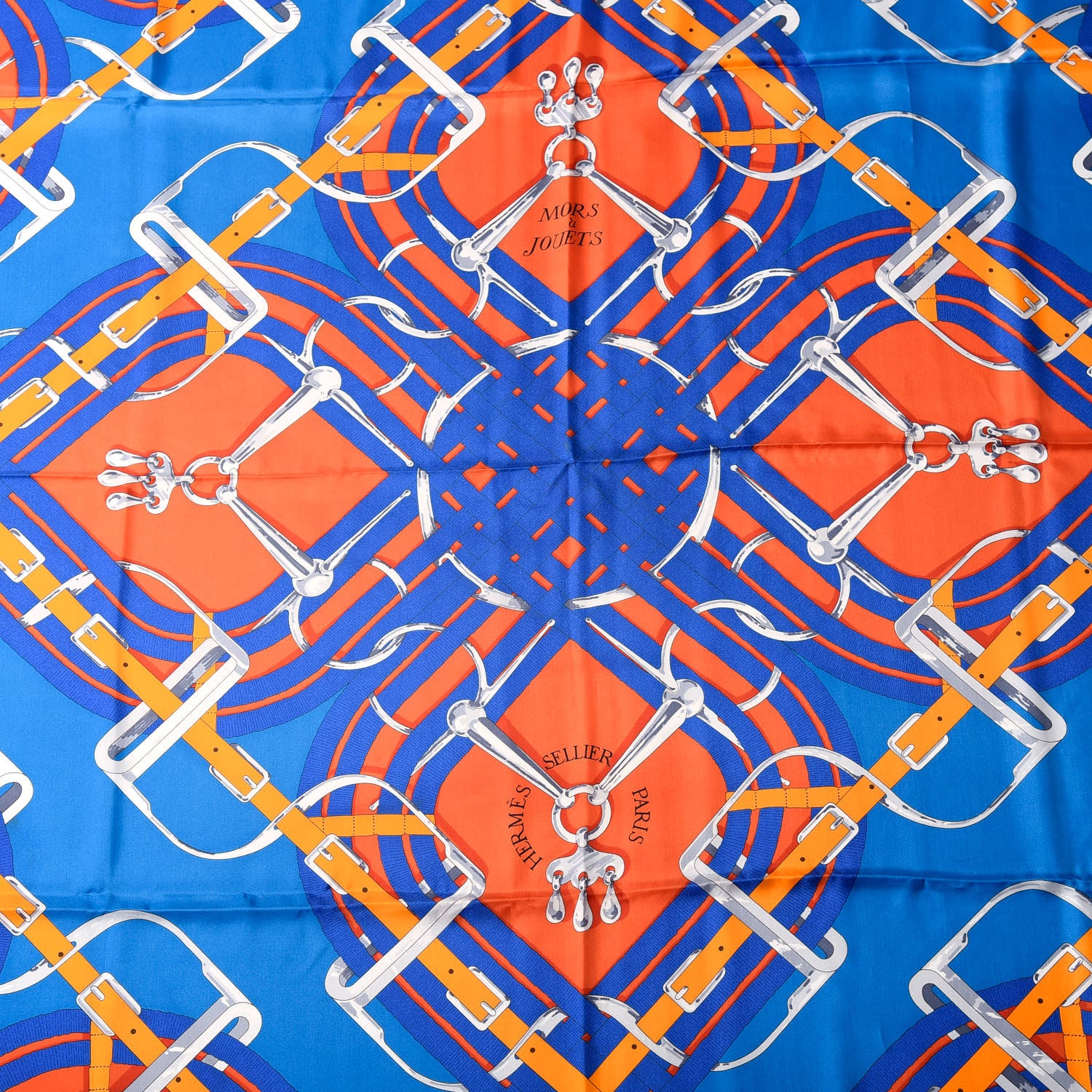 Hermes Silk Mors A Jouet Scarf 140 Fuchsia Cobalt Capucine 4 of 6