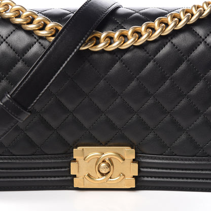 Chanel Lambskin Quilted Medium Boy Flap Black 10 of 18