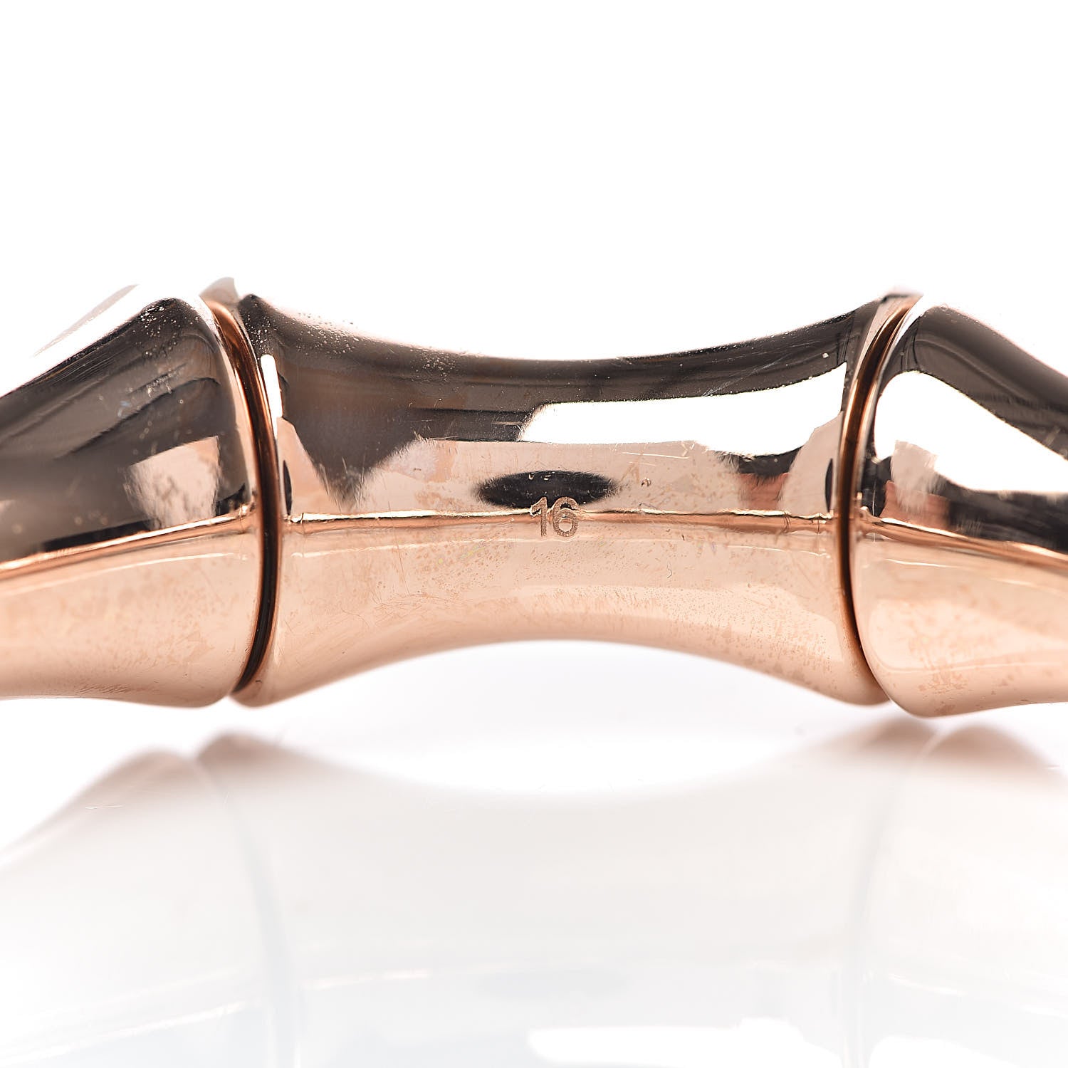 Gucci 18K Rose Gold Large Bamboo Spring Bracelet 16 5 of 6