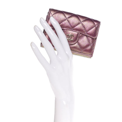 Chanel Iridescent Lambskin Small Quilted Flap Wallet Purple 2 of 9