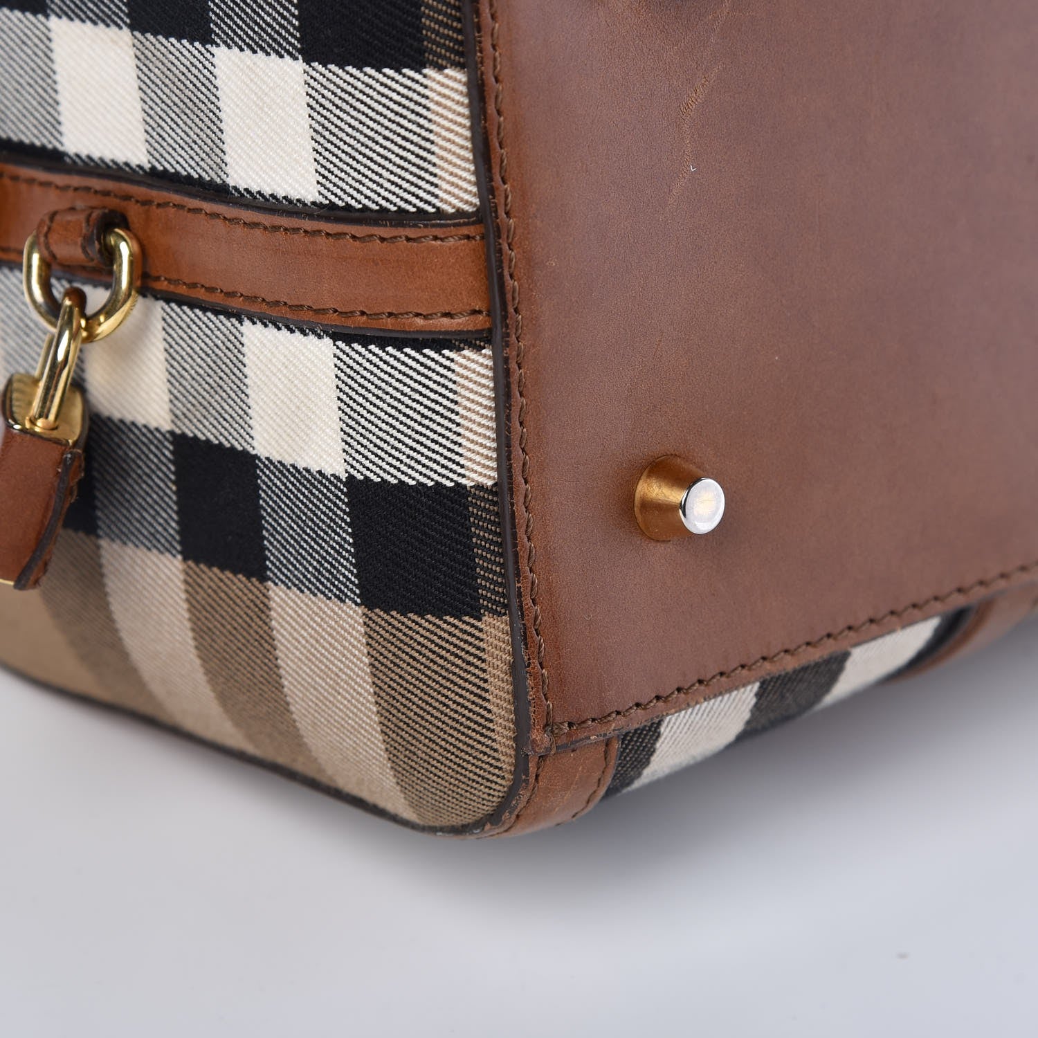 Burberry House Check Medium Alchester Bowling Bag Tan 16 of 20