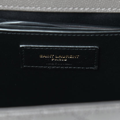 Saint Laurent Grain De Poudre Textured Mixed Matelasse Medium Triquilt Monogram Satchel Fog 5 of 7