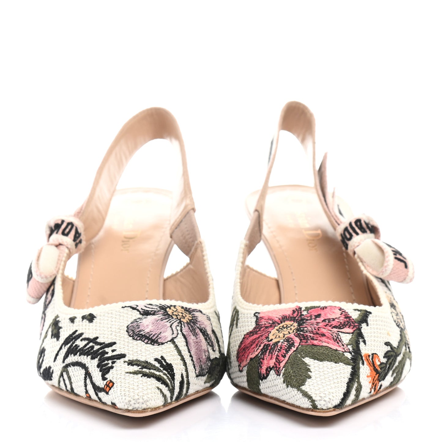 Canvas Ribbon Rose Mutabilis Embroidered J'Adoir Slingback 65mm Pumps 39 Multicolor