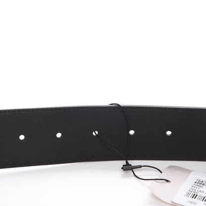 Gucci Textured Dollar Calfskin Nickel Double G 40mm Belt 85 34 Black 5 of 6