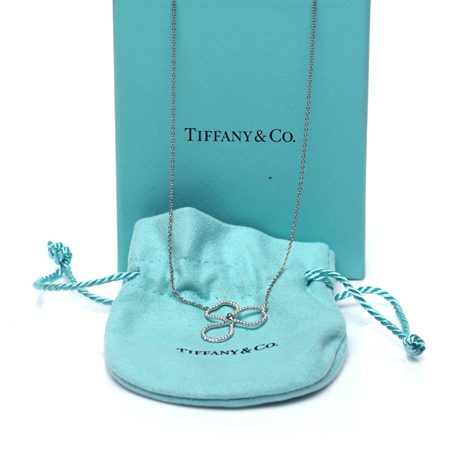 Tiffany Platinum Diamond Large Paper Flowers Pendant Necklace 5 of 5
