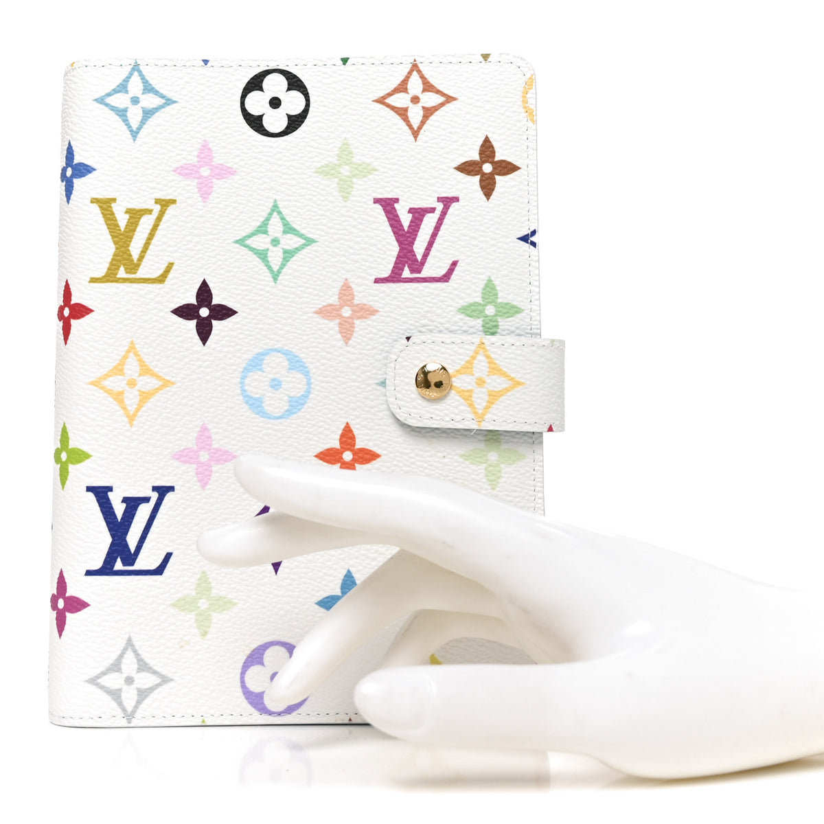 LV X TM Monogram Multicolor Agenda Cover MM White