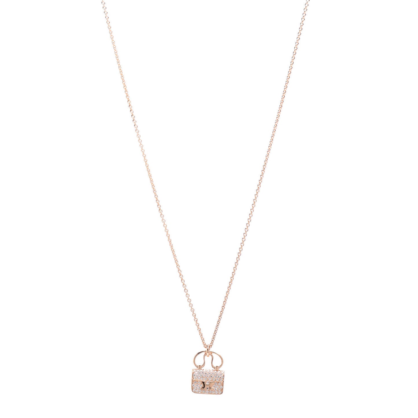 18K Rose Gold Diamond Constance Amulette Pendant Necklace