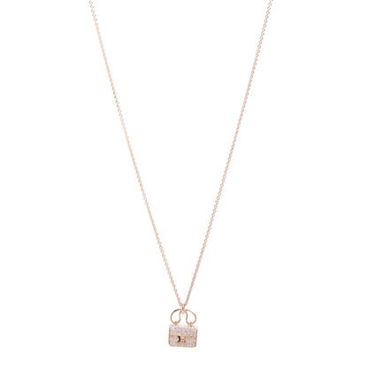 Hermes 18K Rose Gold Diamond Constance Amulette Pendant Necklace 1 of 6