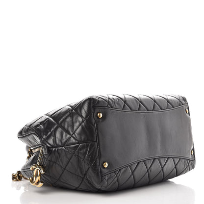 Chanel Glazed Calfskin Castle Rock Bowling Bag Black 4 of 18