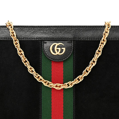 Gucci Suede Patent GG Web Small Ophidia Chain Shoulder Bag Black 8 of 10
