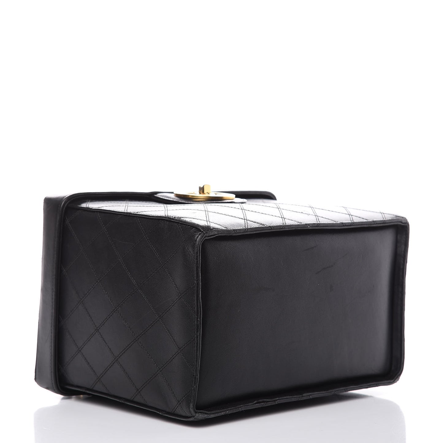 Calfskin Stitch Vanity Case Black