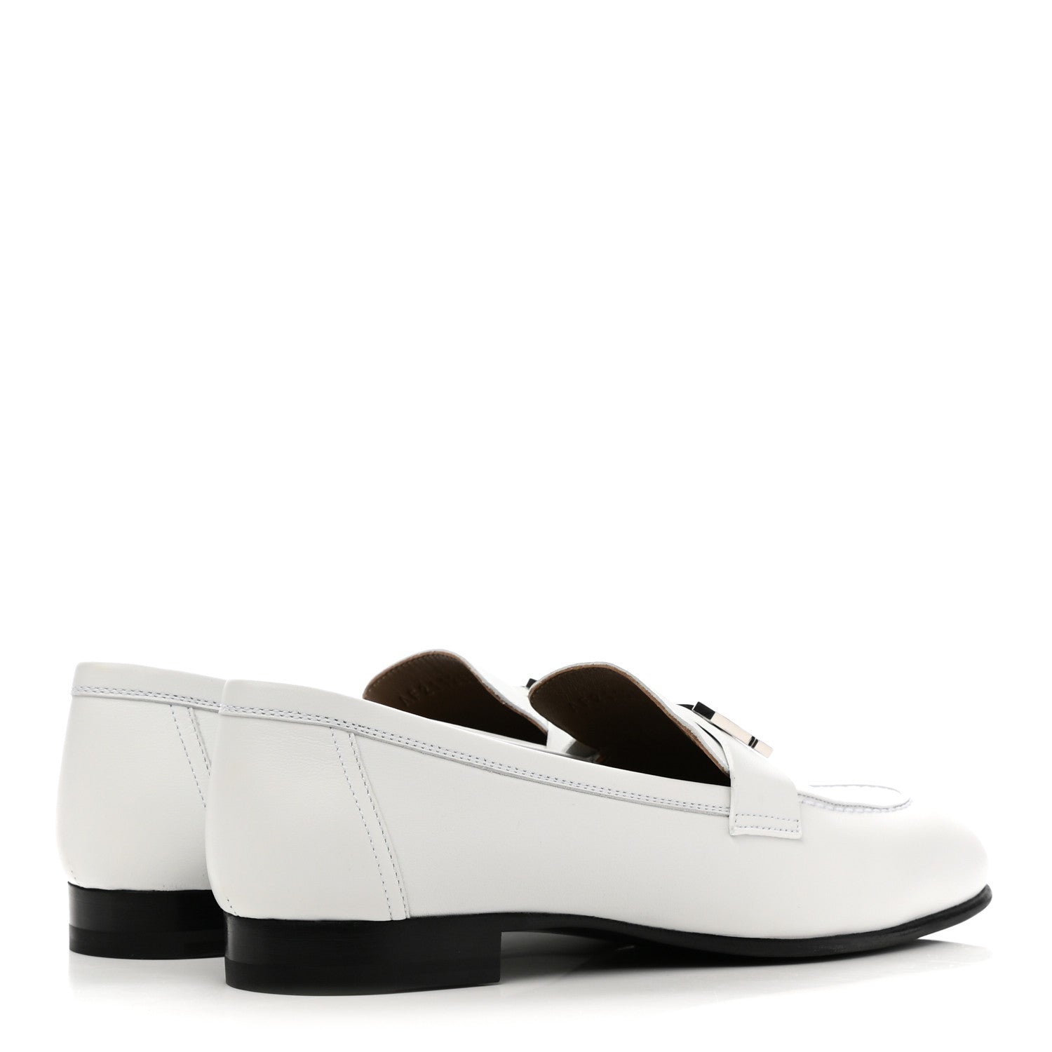 Hermes Calfskin Womens Paris Loafers 37 White 4 of 8