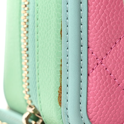 Chanel Caviar Quilted Small CC Filigree Vanity Case Pink Green Blue 13 of 15