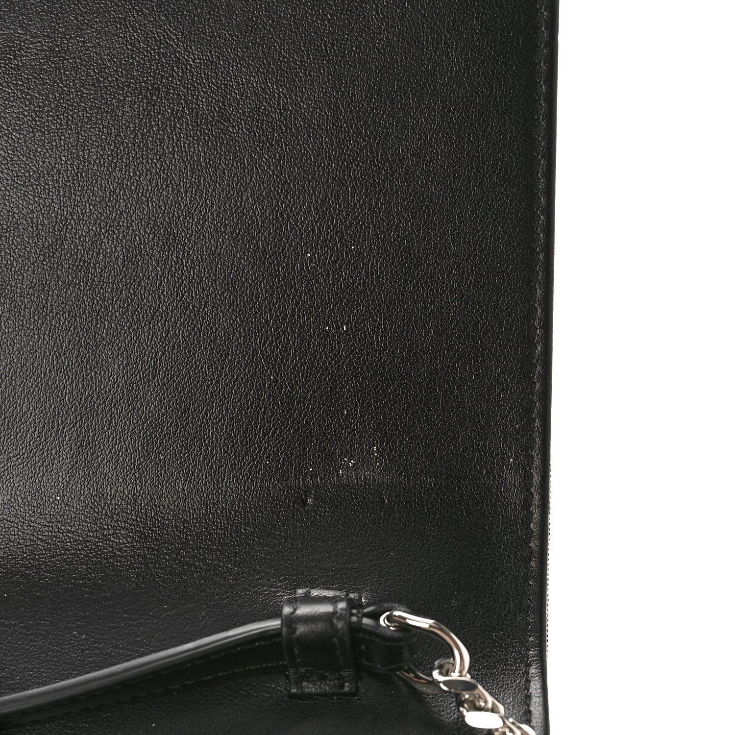 Saint Laurent Metallic Sparkle Fabric Monogram Chain Wallet Anthracite 9 of 9