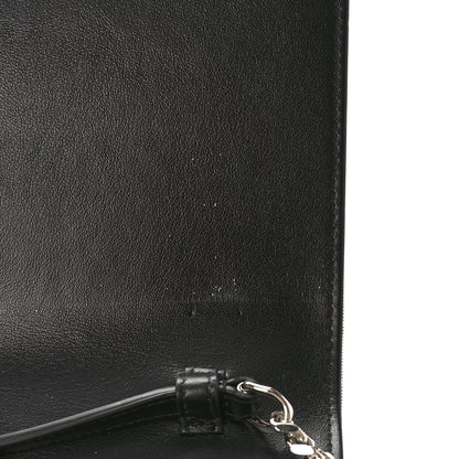 Saint Laurent Metallic Sparkle Fabric Monogram Chain Wallet Anthracite 9 of 9