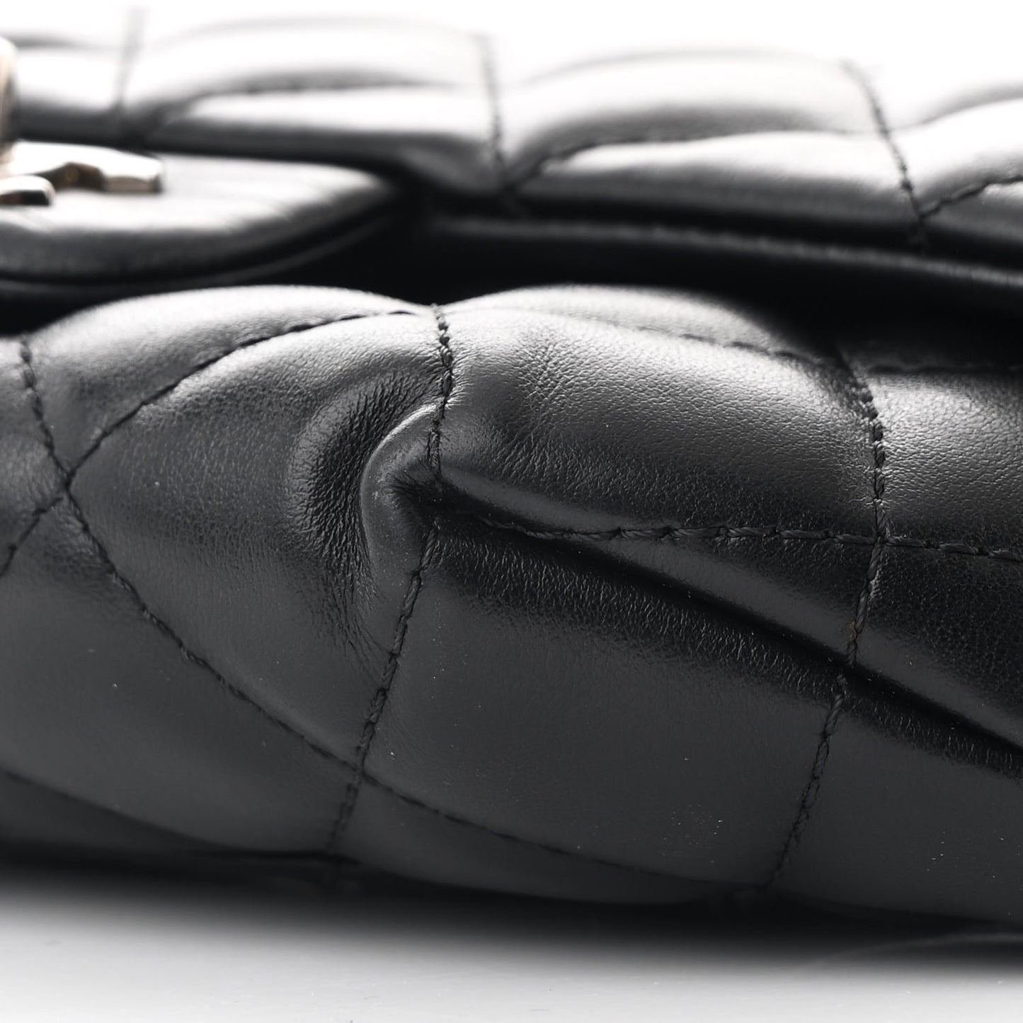 Calfskin Quilted CC Uniform Flap Belt Bag Black