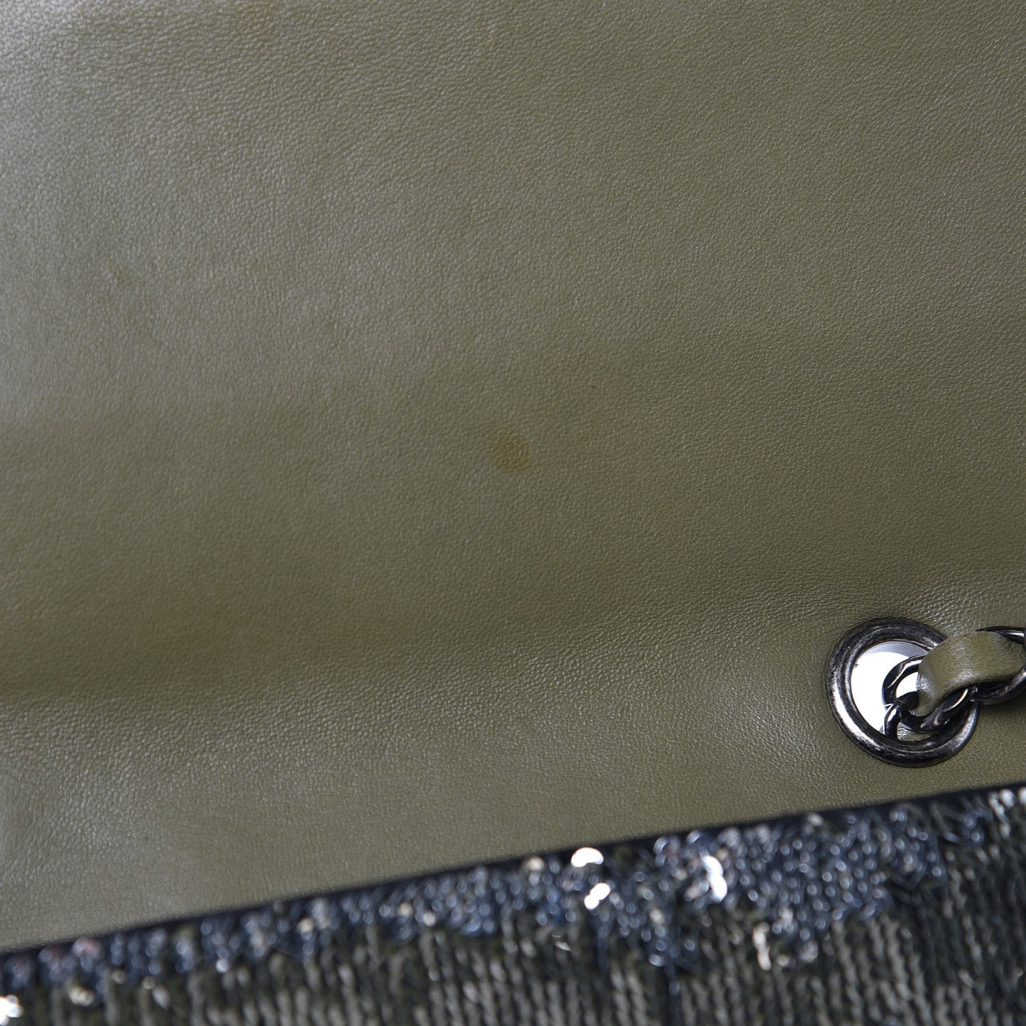 Sequin Coco Cuba Medium Single Flap Khaki
