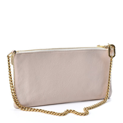 Chloe Metallic Calfskin Patchwork Chain Wallet White Pink 2 of 9