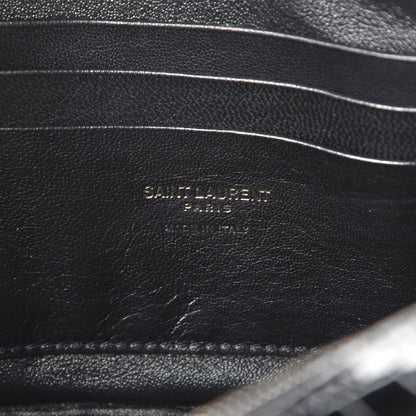 Saint Laurent Calfskin Crocodile Embossed Monogram Mini Lou Camera Bag Black 5 of 10