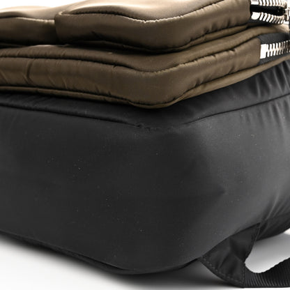 Prada Nylon Medium Boxy Backpack Black Olive 8 of 9