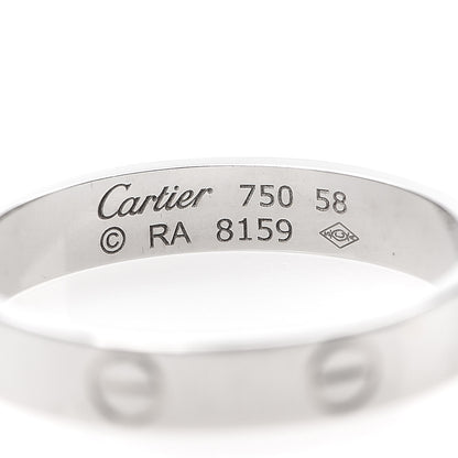 Cartier 18K White Gold 3.5mm LOVE Wedding Band Ring 58 8.25 4 of 4