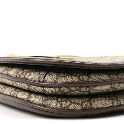 Gucci GG Supreme Monogram Textured Dollar Calfskin Web Medium Blondie Shoulder Flap Bag Beige Ebony New Acero 10 of 10