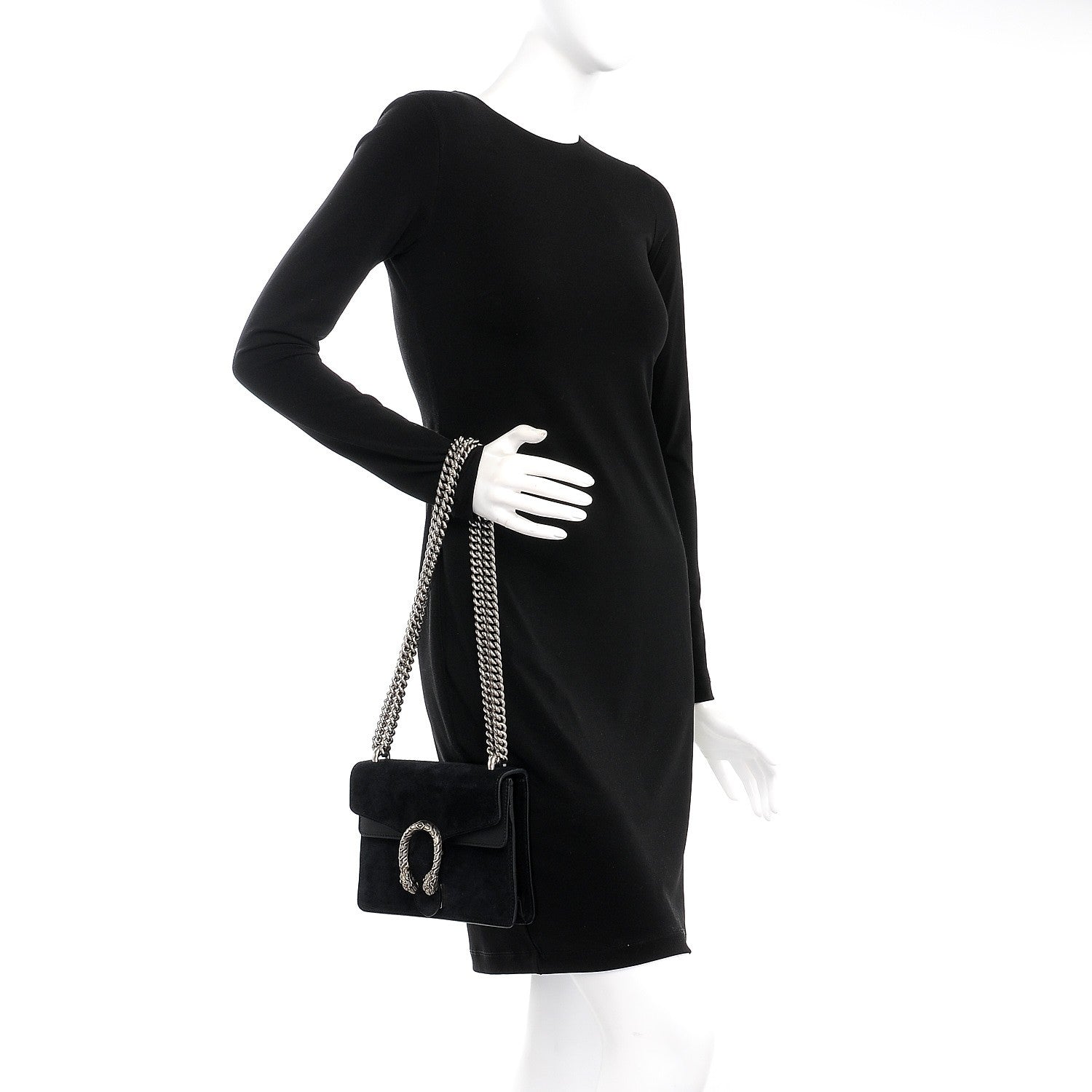 Gucci Suede Mini Dionysus Shoulder Bag Black 3 of 8