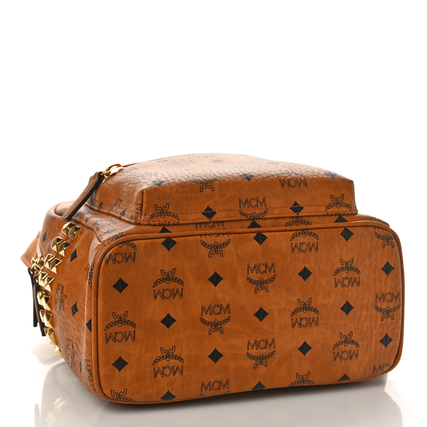MCM Visetos Small Side Stud Stark Backpack Cognac 4 of 8