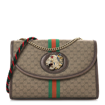 Gucci Mini Vintage GG Supreme Monogram Web Medium Rajah Slim Flap Shoulder Bag Beige New Acero 1 of 17