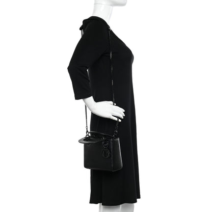 Christian Dior Metallic Karung Mini Lady Dior Black 2 of 10