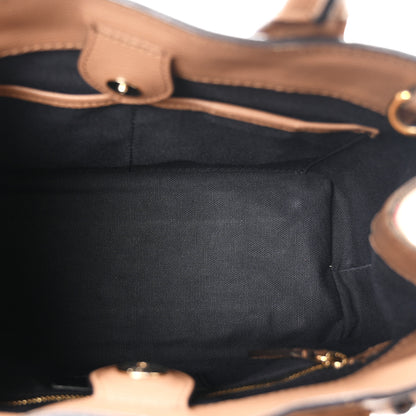 Burberry Derby Calfskin House Check Small Banner Tote Dark Sand 5 of 12