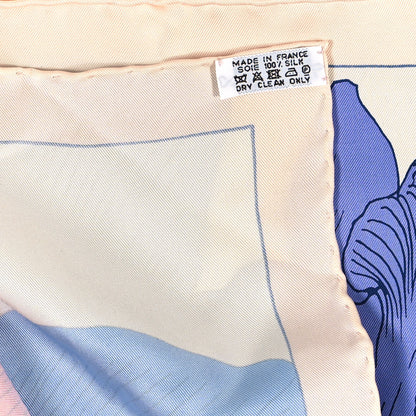 Hermes Silk Etude Pour Un Iris Arc En Ciel Scarf 90 Rose 3 of 5