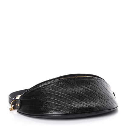 Balenciaga Shiny Goatskin Allover Logo Embossed XS Souvenir Belt Bag Black 3 of 10