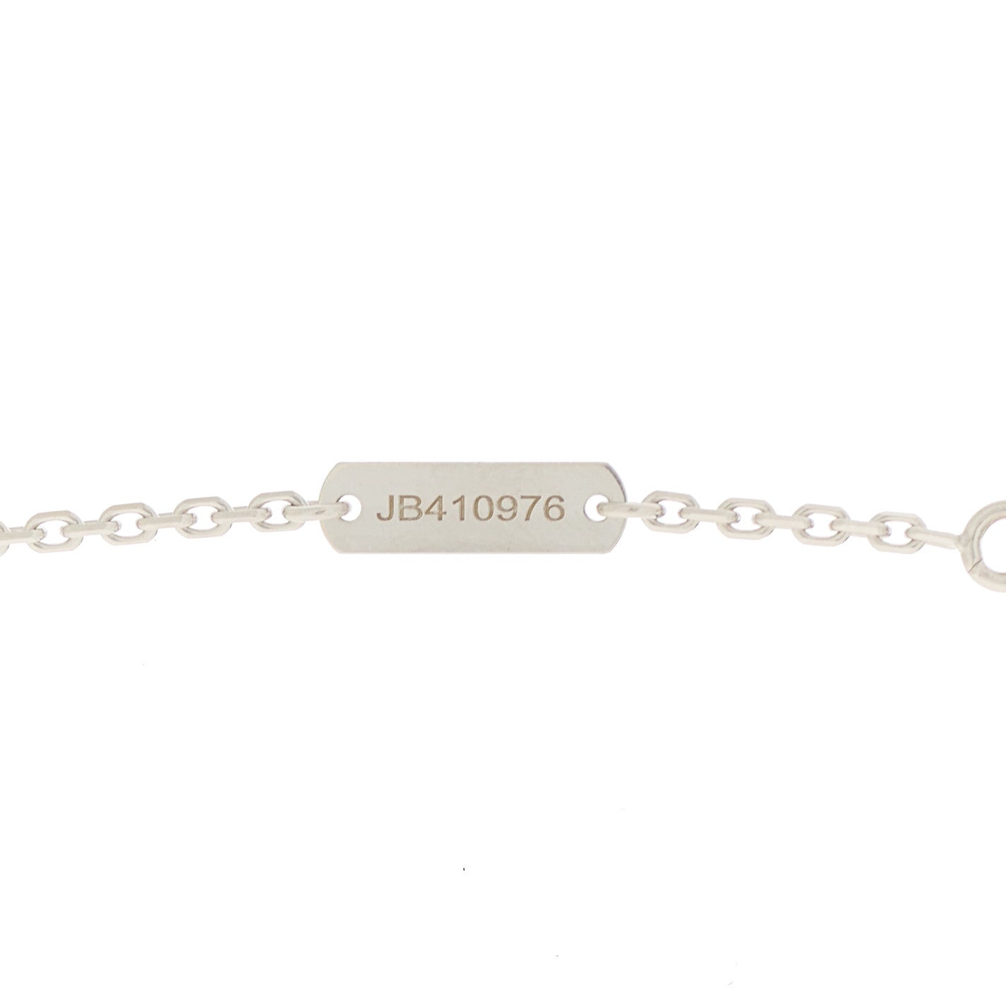 18K White Gold Mother Of Pearl Vintage Alhambra Pendant Necklace