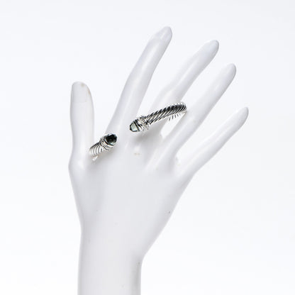 David Yurman Sterling Silver Diamond Prasiolite 7mm Cable Classics Bracelet 2 of 5