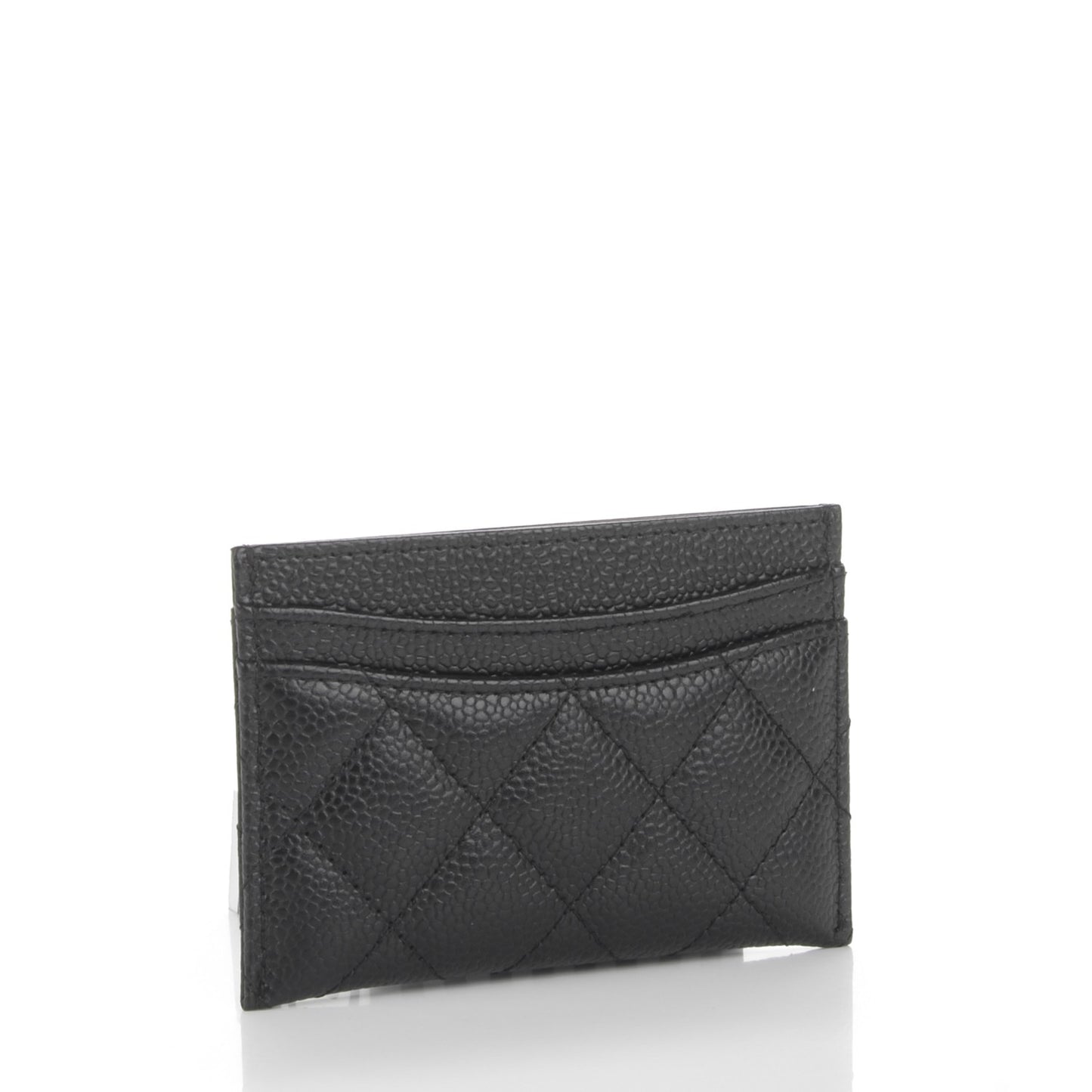 Caviar Quilted Card Holder Black