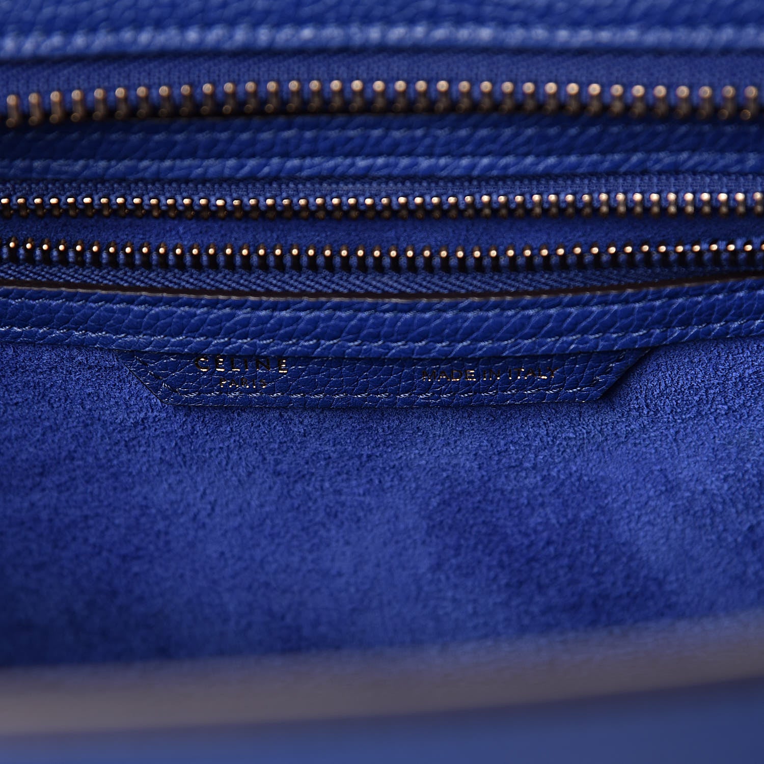 Celine Drummed Calfskin Micro Luggage Indigo 6 of 9