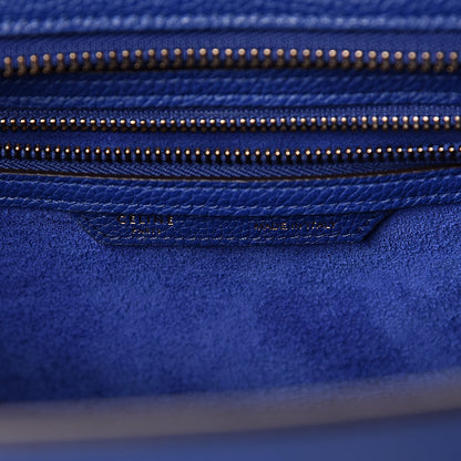 Celine Drummed Calfskin Micro Luggage Indigo 6 of 9