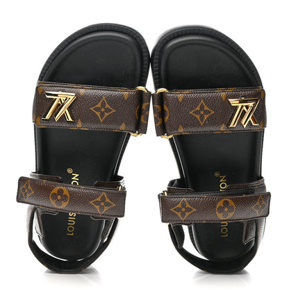 Louis Vuitton Monogram LV Sunset Comfort Flat Sandals 36 Cacao Brown 2 of 11
