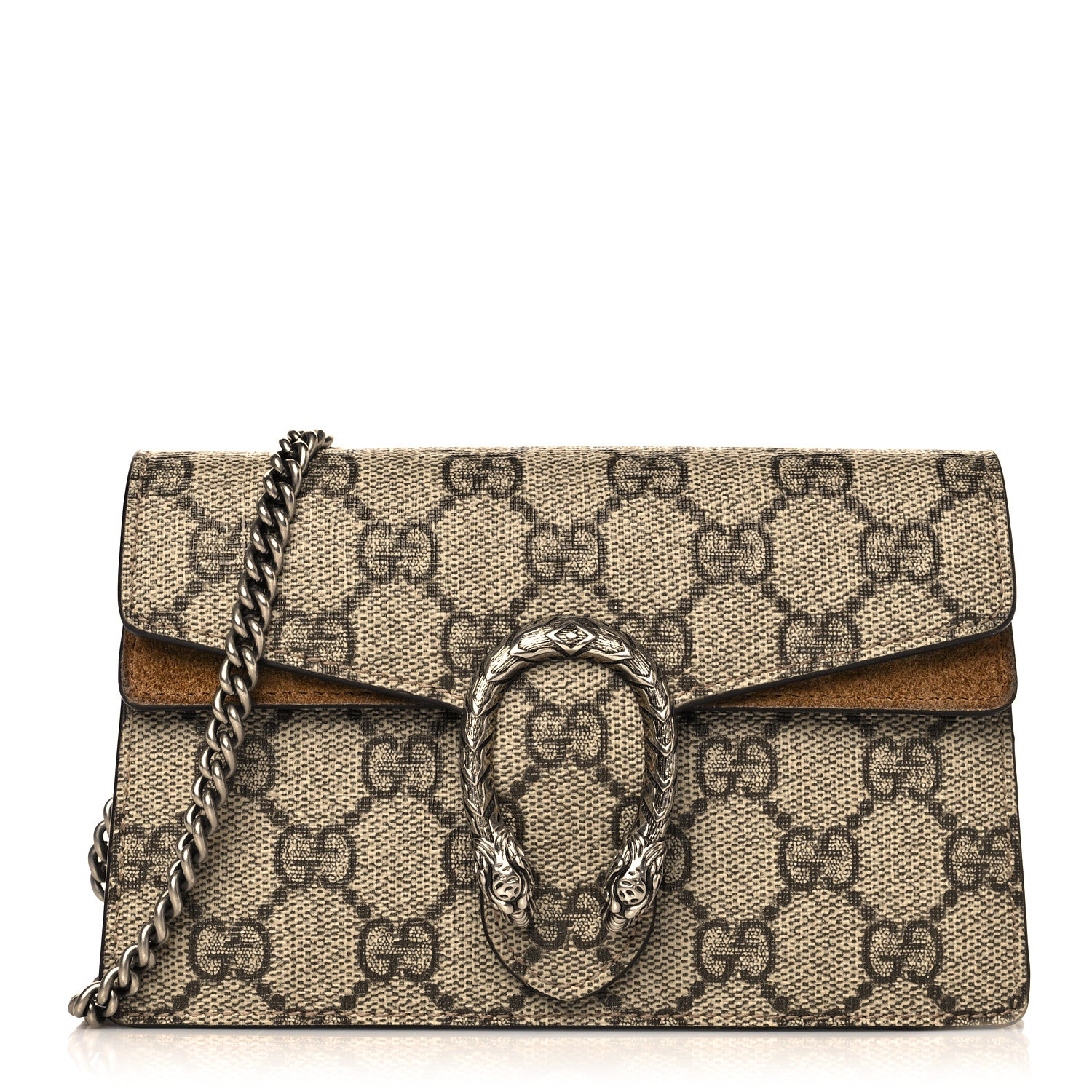 Gucci GG Supreme Monogram Super Mini Dionysus Shoulder Bag Taupe 1 of 12