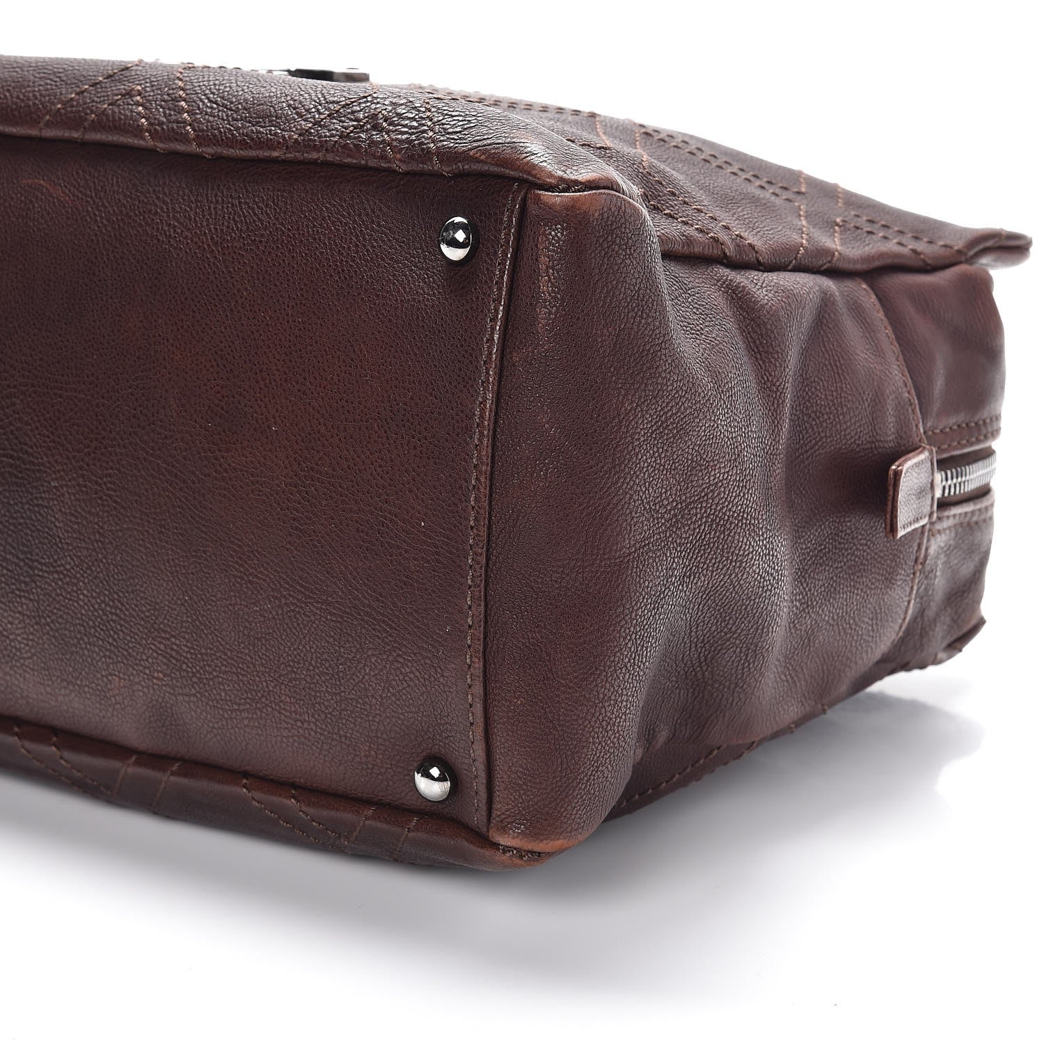 Chanel Calfskin Large Diamond Stitch Tote Brown 9 of 9