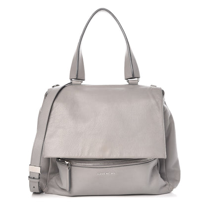 Givenchy Grained Calfskin Medium Pandora Pure Flap Bag Pearl Grey 1 of 10