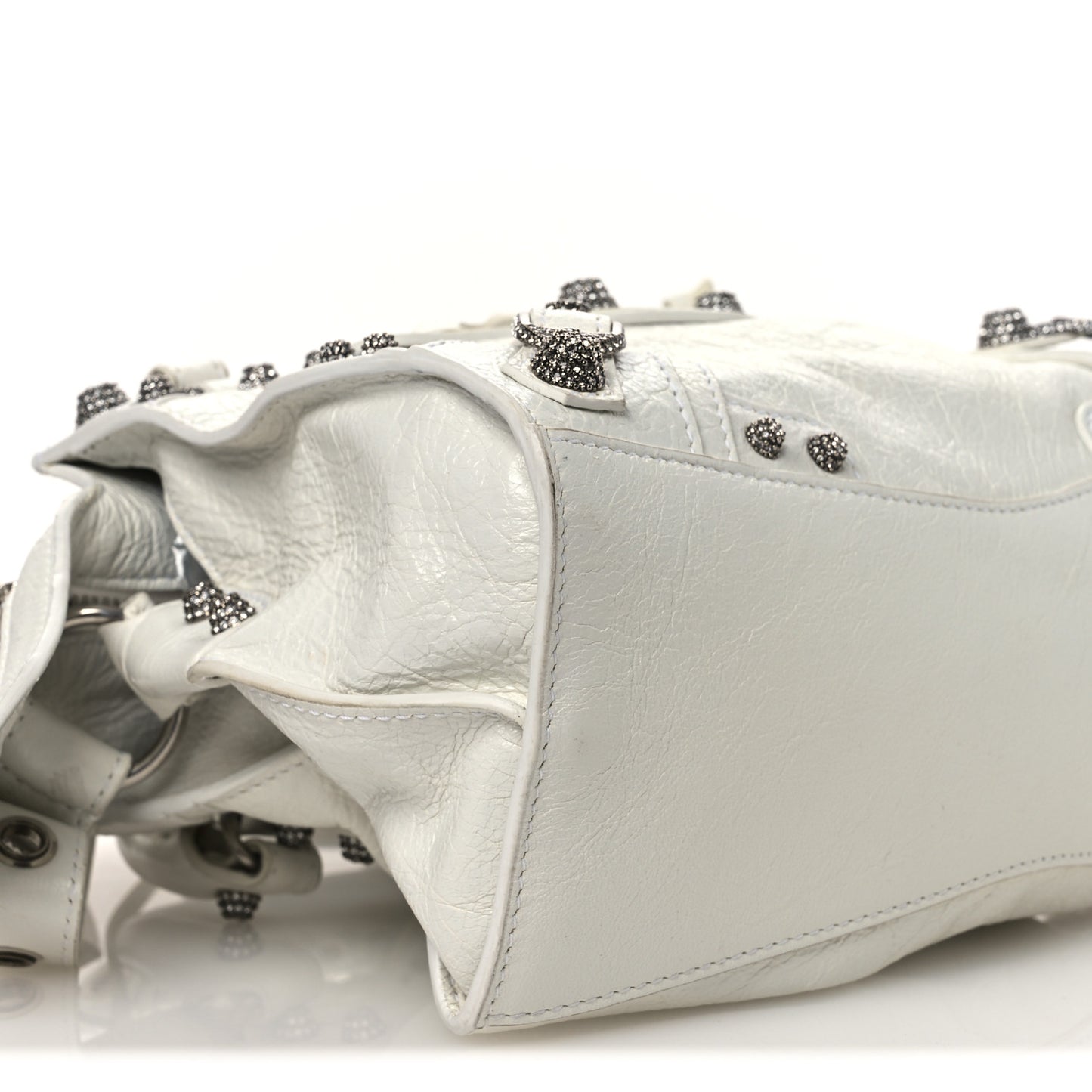 Agneau Arena Crystal Neo Cagole Handbag XS Optic White