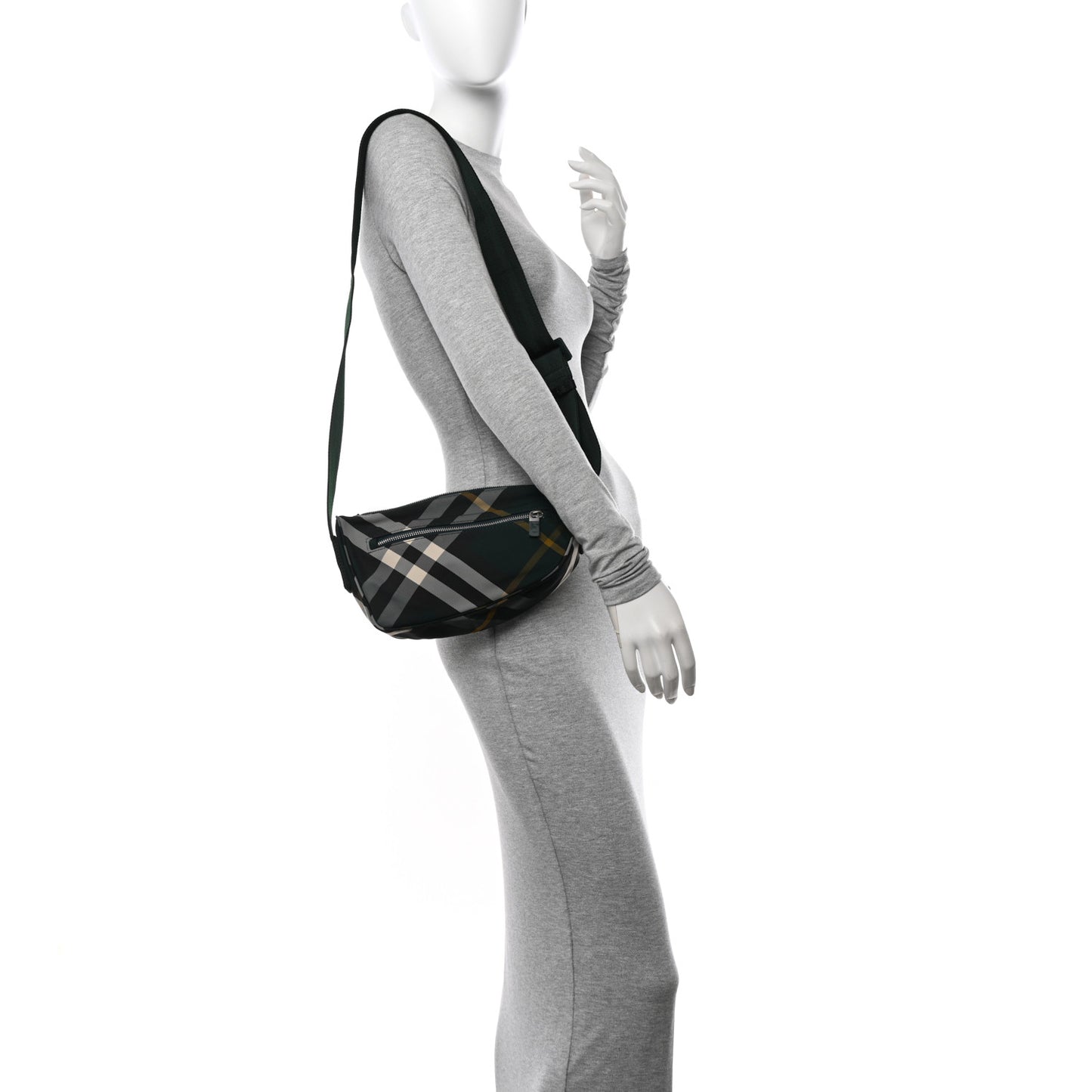 Nylon Shield Check Crossbody Bag Ivy