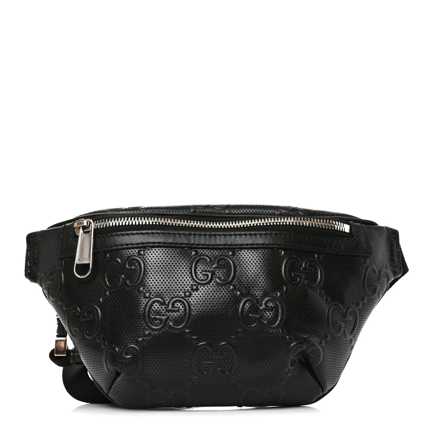 Calfskin GG Tennis Embossed Belt Bag Black