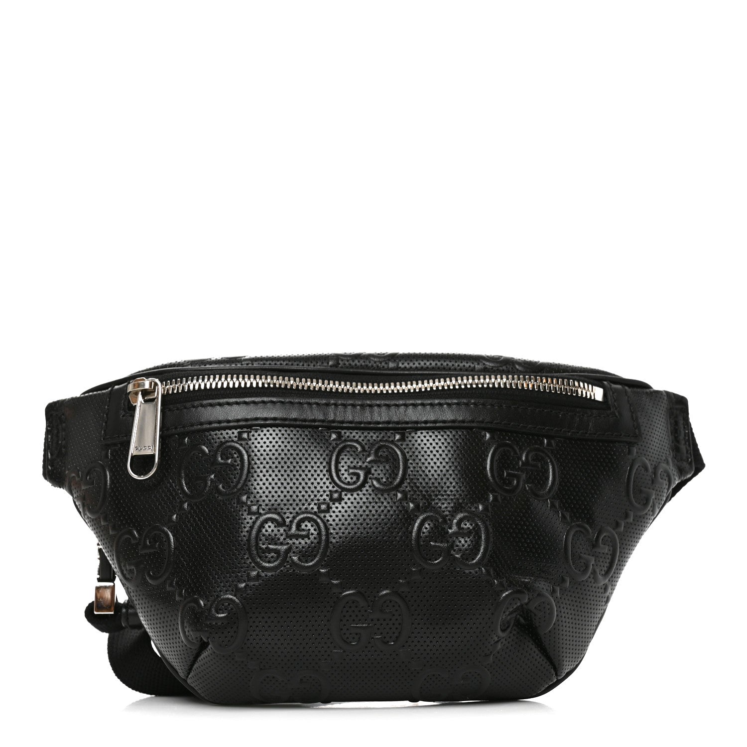 Gucci Calfskin GG Tennis Embossed Belt Bag Black 1 of 10