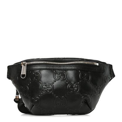 Gucci Calfskin GG Tennis Embossed Belt Bag Black 1 of 10