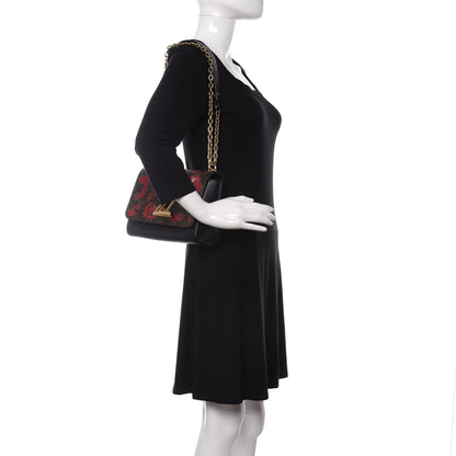 Louis Vuitton Calfskin Monogram Blossom Twist MM Rouge 2 of 11